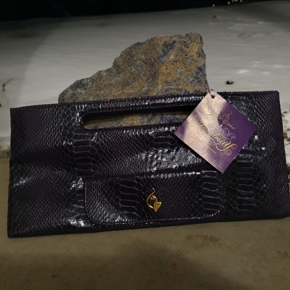 Baby Phat Elegant Purple Snakeskin Handbag. New